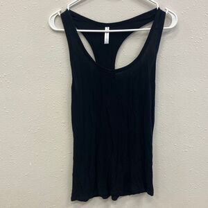 Fabletics black basic ribbed tank top small #644